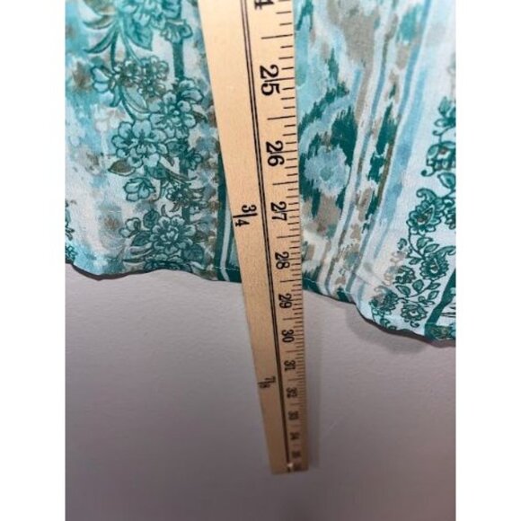 Nine West Women's Boho-Inspired Turquoise & White Striped Top‎ Medium - Picture 5 of 10